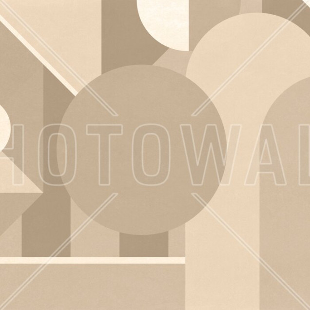 Fototapet bej cu model geometric stilat