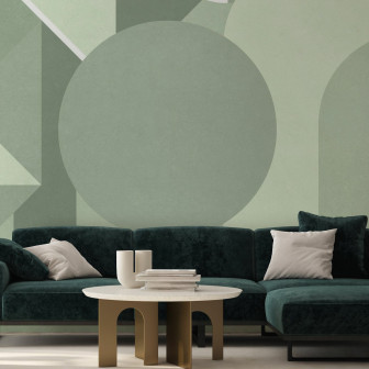 Fototapet cu model geometric în nuanțe de verde mentă