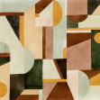 Illustration of Geometric Pattern - Brown, Photowall