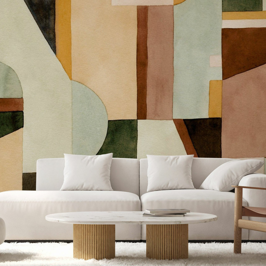 Fototapet cu ilustrație de model geometric multicolor