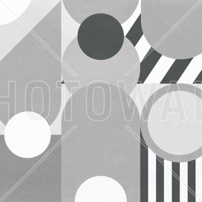 Fototapet abstract geometric modern în tonuri de gri, decor interior