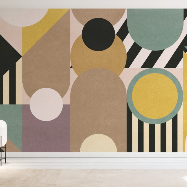 Fototapet abstract geometric în tonuri de maro
