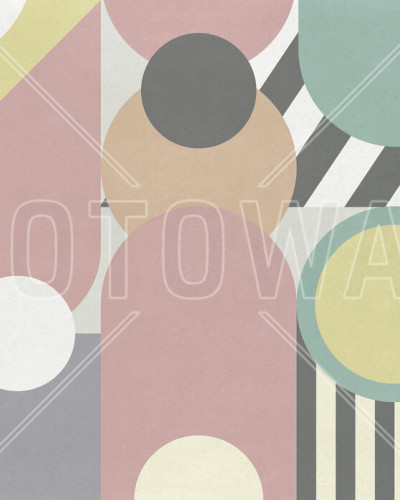 Fototapet abstract geometric modern cu nuanțe de roz