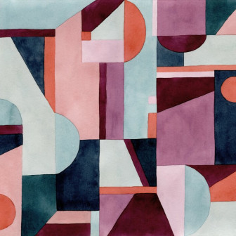 Fototapet cu ilustrație de model geometric multicolor