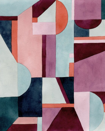 Fototapet cu ilustrație de model geometric multicolor