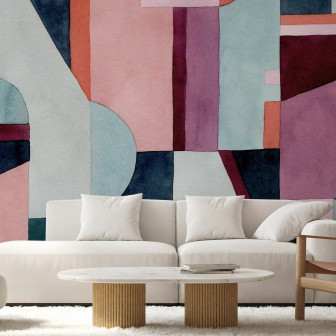 Fototapet cu ilustrație de model geometric multicolor