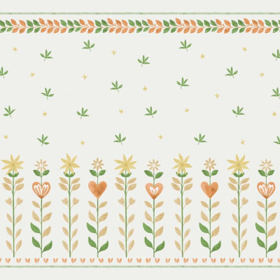 Floral Leaf Frame - White II, Photowall