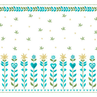 Floral Leaf Frame - White, Photowall