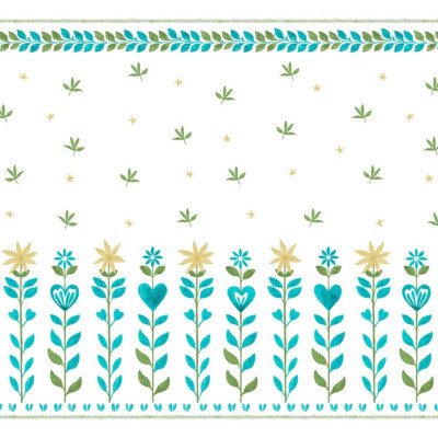 Floral Leaf Frame - White, Photowall