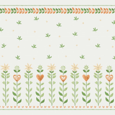 Floral Leaf Frame - White III, Photowall