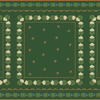 Fototapet cu design floral verde, ideal pentru decorul interior
