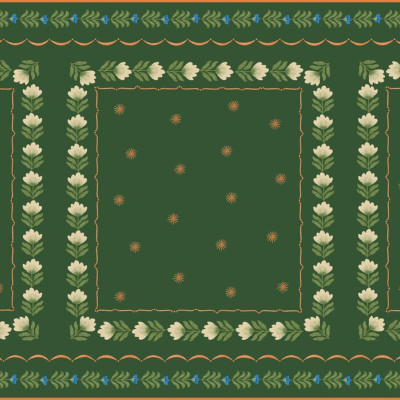 Fototapet cu design floral verde, ideal pentru decorul interior