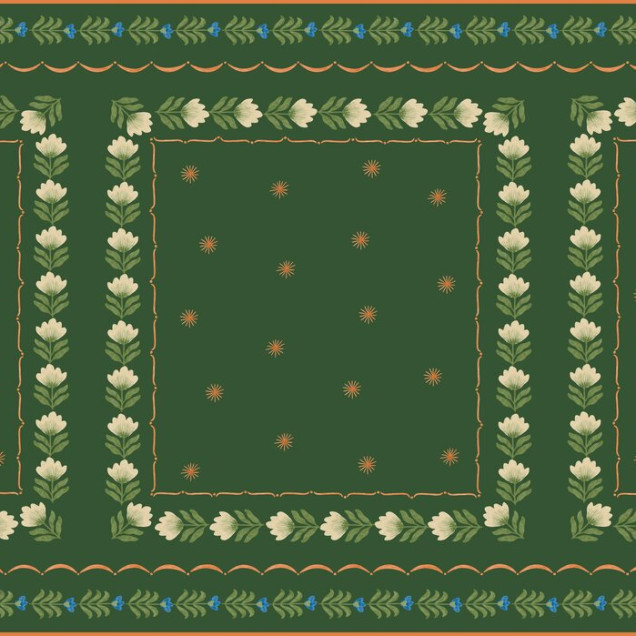 Fototapet cu design floral verde, ideal pentru decorul interior