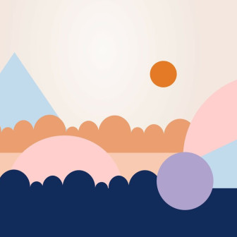 Graphic Shapes - Dark Blue, Photowall