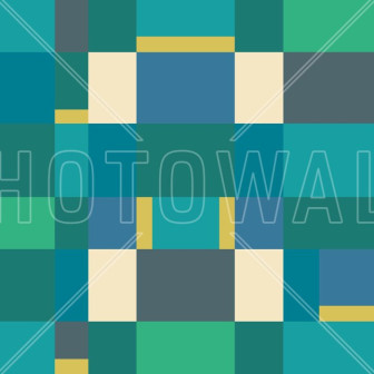 Fototapet cu blocuri verzi și design geometric modern