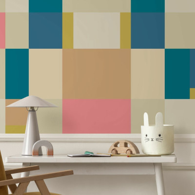 Fototapet cu blocuri geometrice multicolore