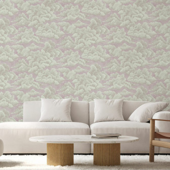 Fototapet cu design nori roz, ideal pentru decor interior romantic și seren.