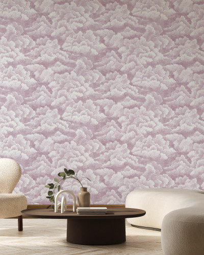 Fototapet cu cer înnorat mov, ideal pentru decorarea interioarelor