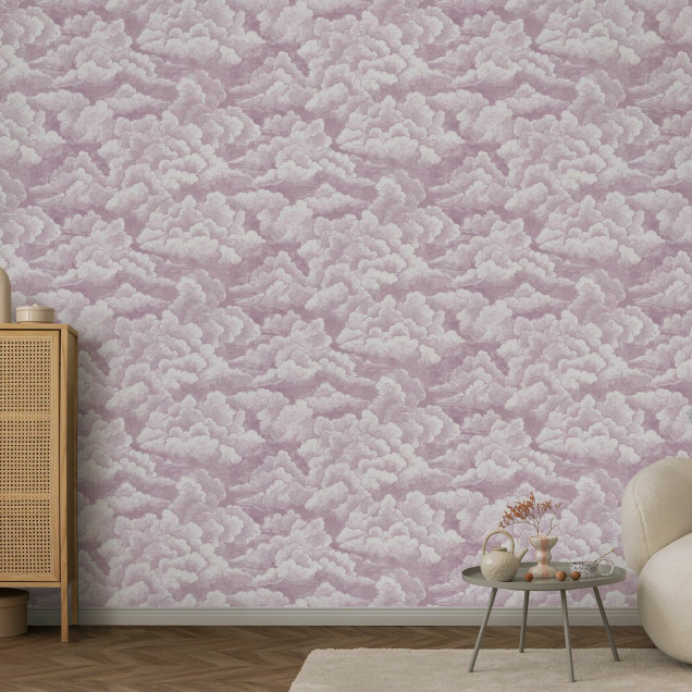 Fototapet cu cer înnorat mov, ideal pentru decorarea interioarelor