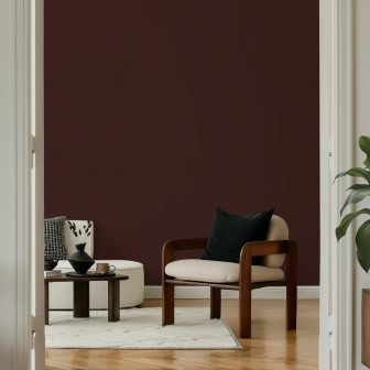 Fototapet roșu intens într-o cameră de zi modernă