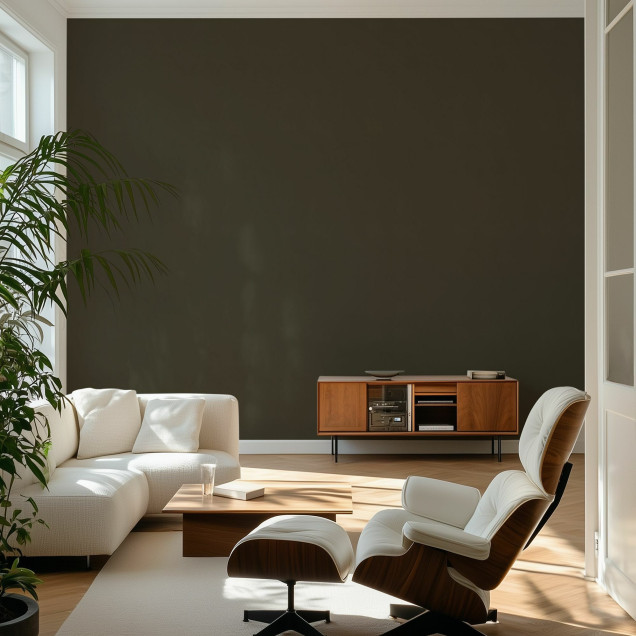 Fototapet maro uni în decor interior modern