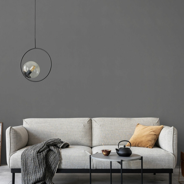 Fototapet gri cald în living modern