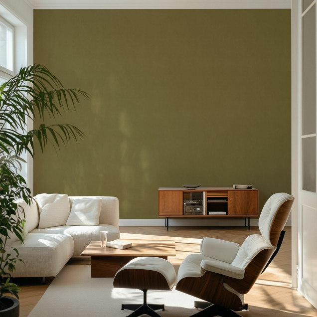 Fototapet galben mustar într-un interior modern