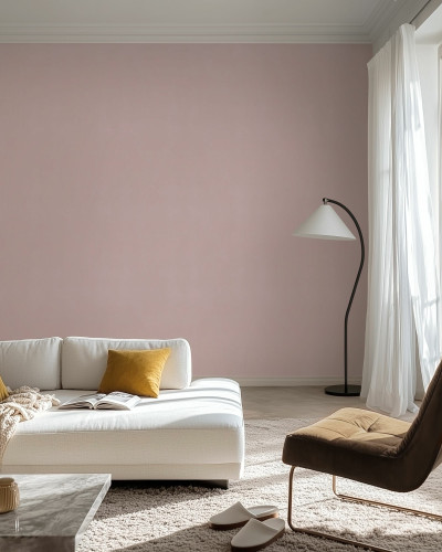 Fototapet roz deschis într-un living modern