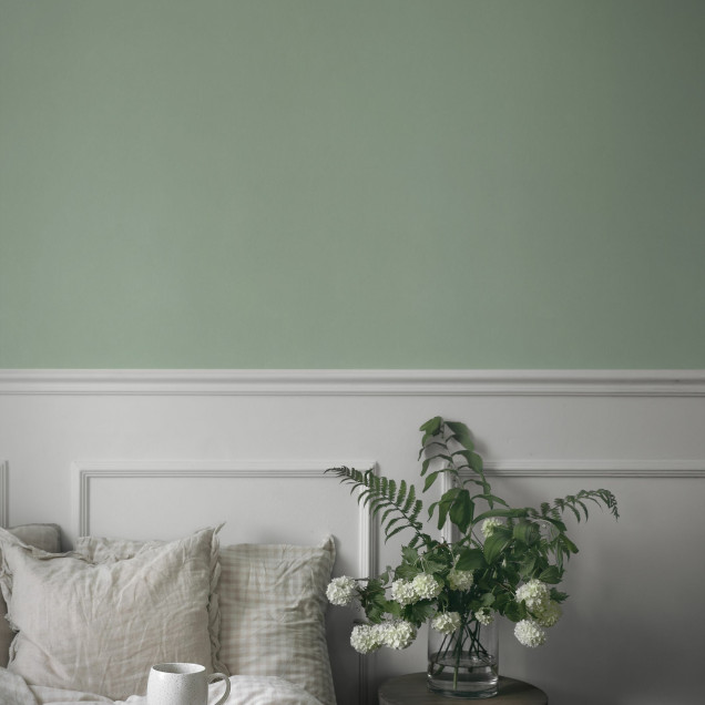 Fototapet verde sage într-o cameră de zi modernă