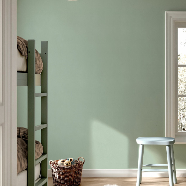 Fototapet verde sage într-o cameră de zi modernă