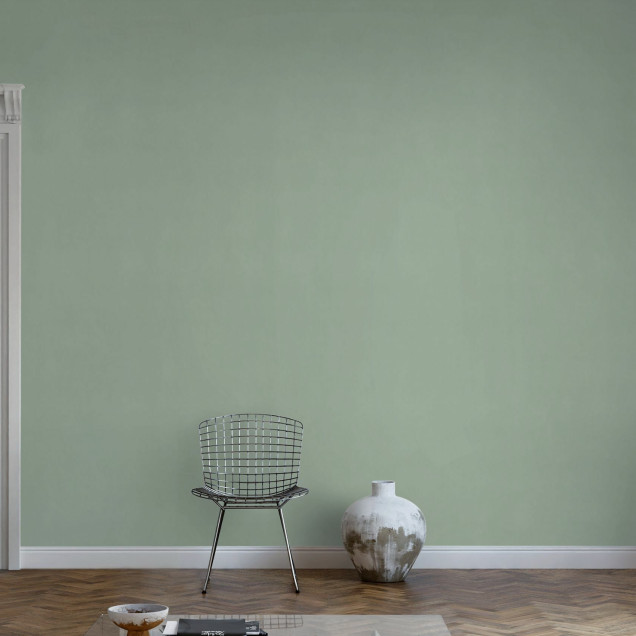 Fototapet verde sage într-o cameră de zi modernă