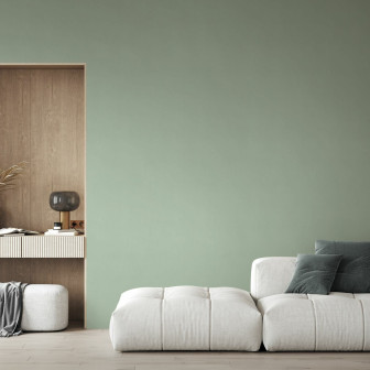 Fototapet verde sage într-o cameră de zi modernă