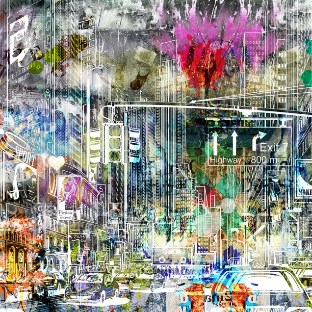 Tapet 3D Cartoon City, Graffiti cu un design modern si vibrant, perfect pentru decorarea unei camere
