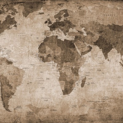 Fototapet World Map, Brown, personalizat, Rebel Walls, Fototapet living 