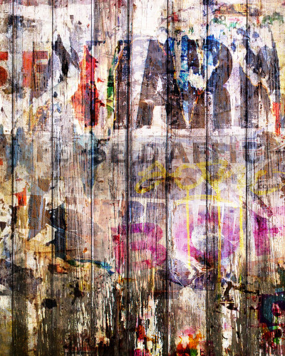 Tapet cu aspect vintage Graffiti on Boards