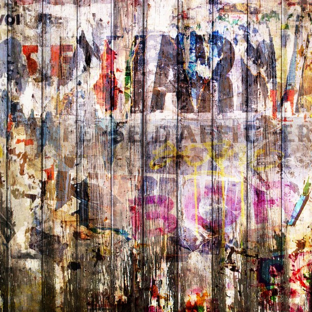 Tapet cu aspect vintage Graffiti on Boards