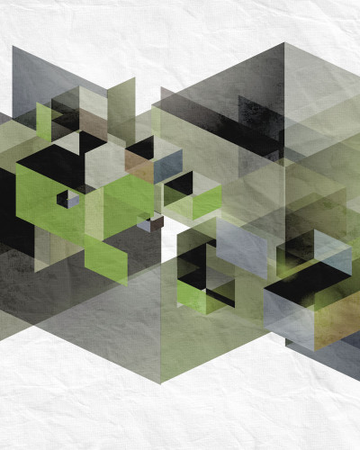 Tapet 3D Fractal Verde