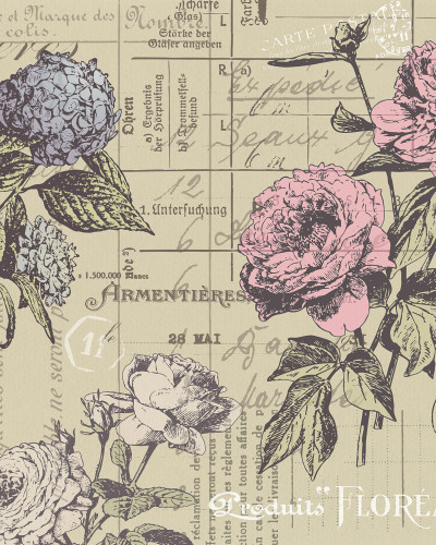 Tapet cu flori vintage, elegant și romantic