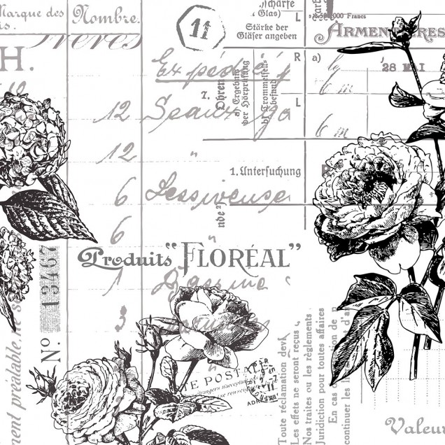 Fototapet floral alb-negru într-un living modern
