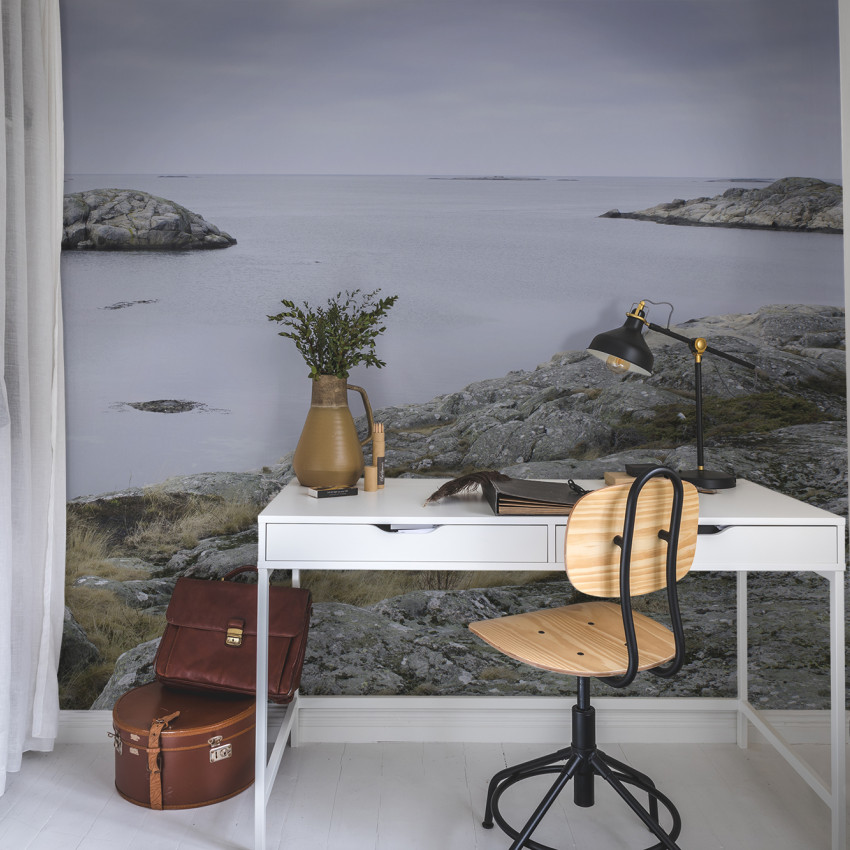 Tapet foto cu design minimalist, Soft Rocks surprinde frumusețea unui peisaj nordic.