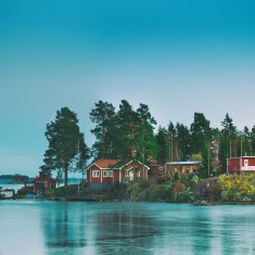 Fototapet Cottage Island, personalizat, Rebel Walls