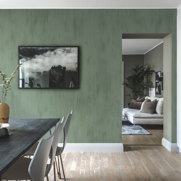 Tapet Brushstrokes cu nuanțe de verde jad, ideal pentru a adăuga un strop de eleganță oricărui spațiu.