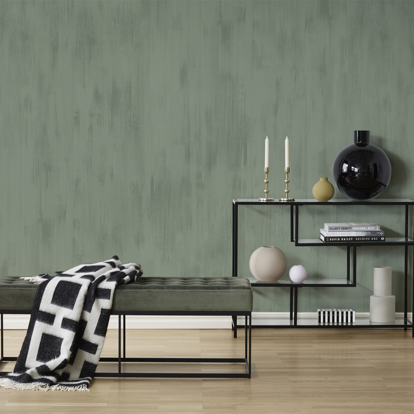 Tapet Brushstrokes cu nuanțe de verde jad, ideal pentru a adăuga un strop de eleganță oricărui spațiu.