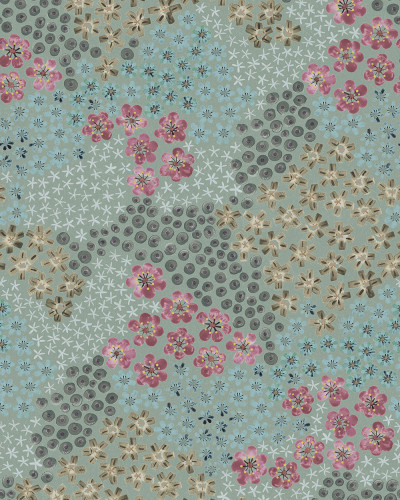 Tapet floral delicat, cu culori pastelate și motive florale delicate