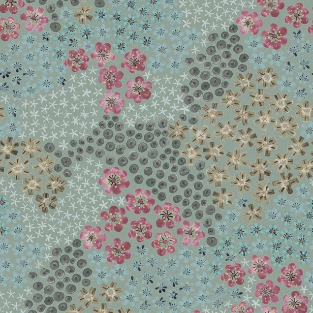 Tapet floral delicat, cu culori pastelate și motive florale delicate