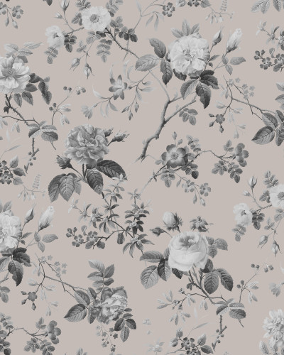 Tapet floral Thorn Rose, Early Rise, cu un design discret, perfect pentru a crea o atmosferă relaxantă și elegantă.
