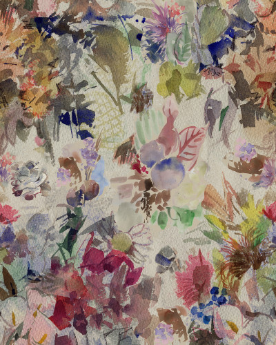 Tapet cu flori abstract, Floral Splendor, pentru holul casei.