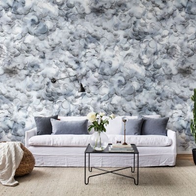 Tapet Storm Brewing cu design abstract de nori gri