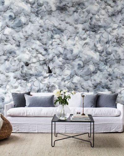 Tapet Storm Brewing cu design abstract de nori gri