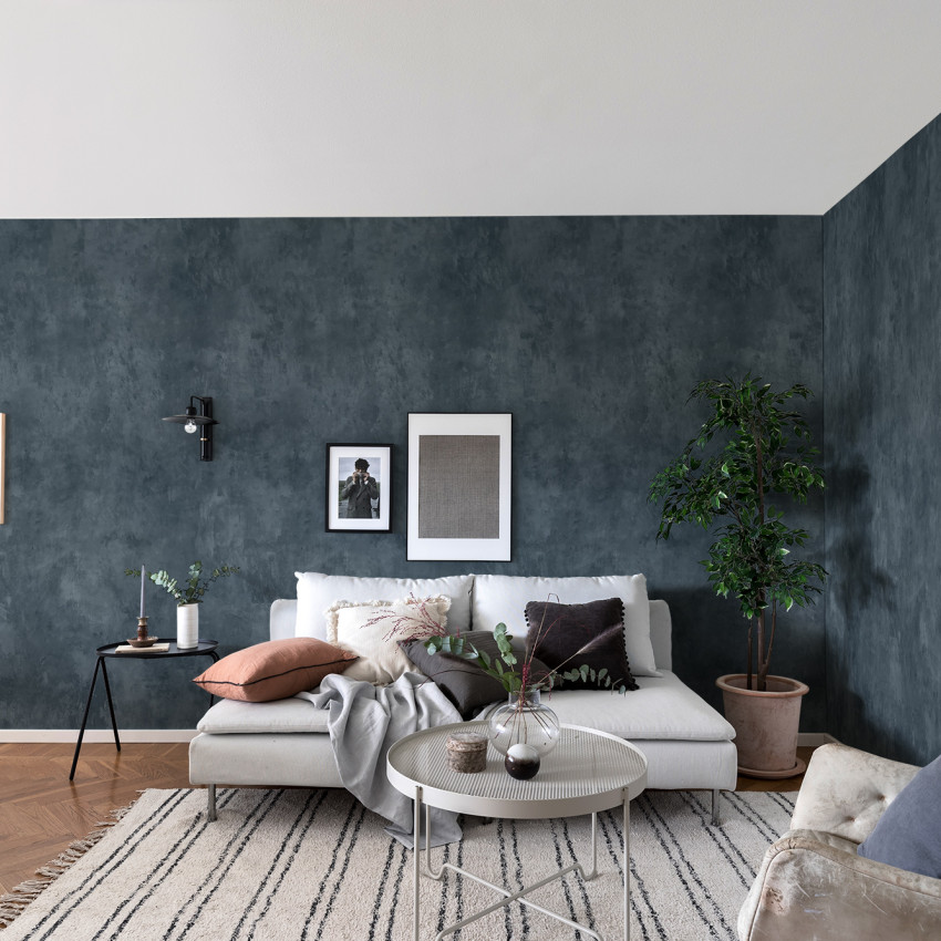 Imagine cu un wallpaper gri minimalist, cu aspect de beton.